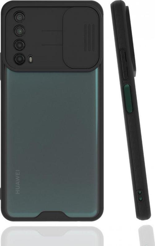 Huawei P Smart 2021 Kılıf Darbelere Dayanıklı Kamera Koruma Sürgülü Platin Kapak