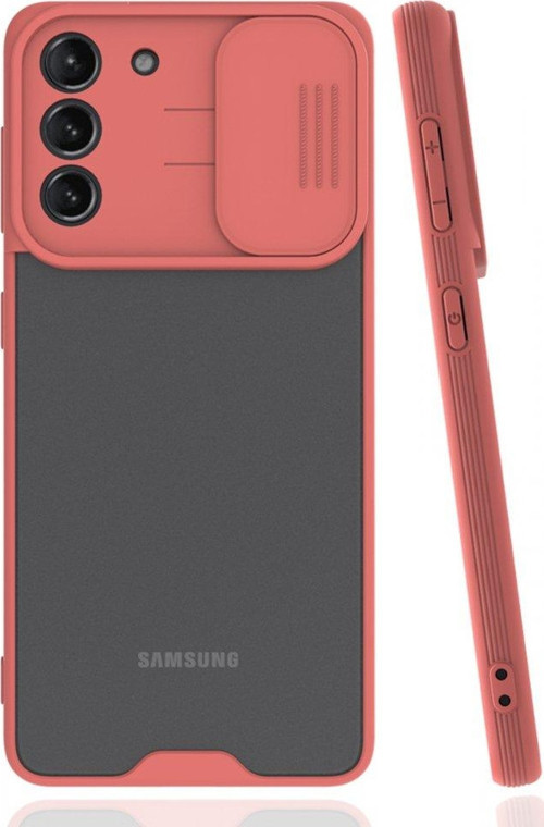 Samsung Galaxy S21 Plus Kılıf Darbelere Dayanıklı Kamera Koruma Sürgülü Platin Kapak