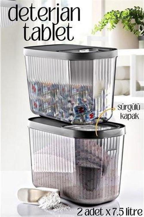 MultiBox Deterjan Tablet Kutusu Sürgülü Kapak 7.5 Litre 2 ADET