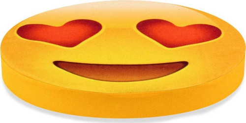 Aşık Emoji Tasarım Daire Yastık Minder Ø40
