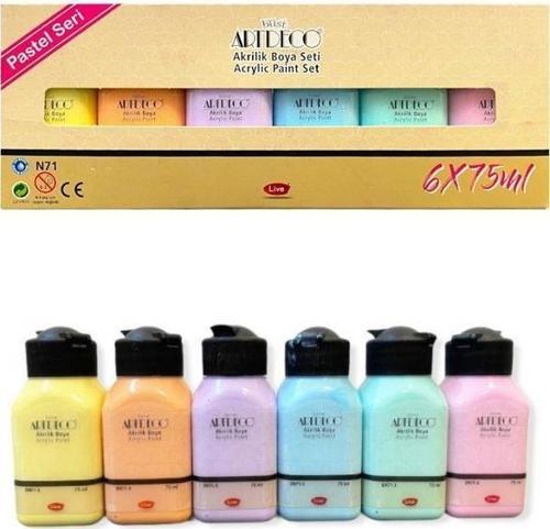 Akrilik Boya 6x75 ML Set Pastel Renkler