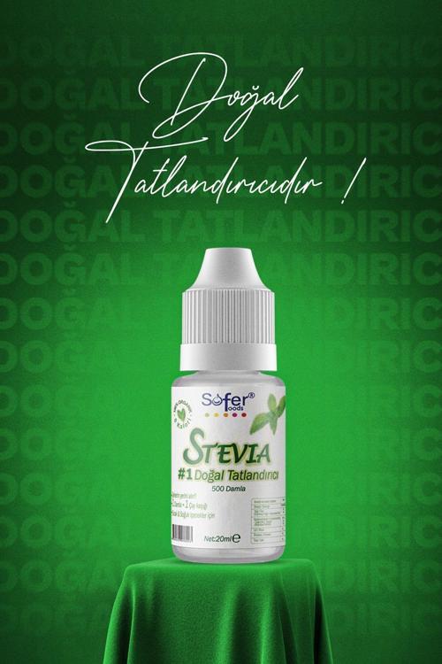 Stevia Organik Doğal Tatlandırıcı (20 Ml) 500 Damla