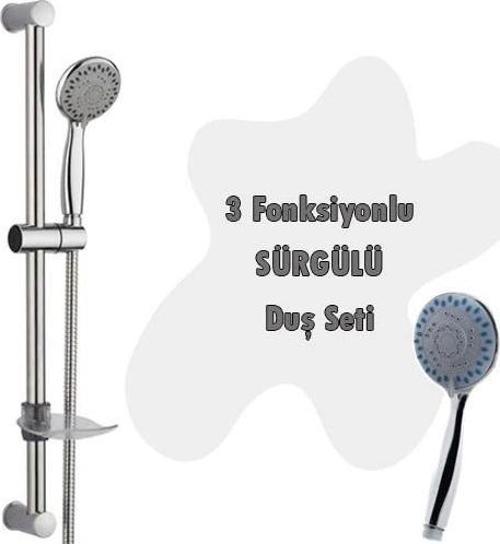 3 Fonksiyonlu Sürgülü Duş Seti 5 Parça Özel Set
