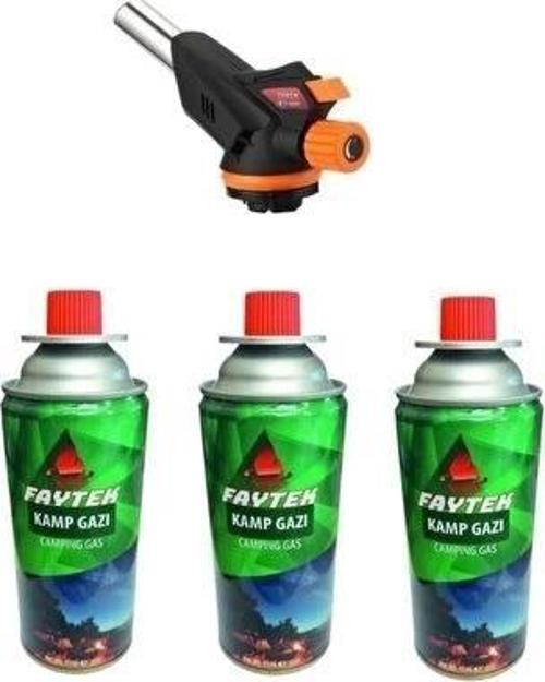 3 Kartuşlu Çakmak Pürmüz Seti  - Turbo Tourch Kamp Piknik Pürmüz Seti