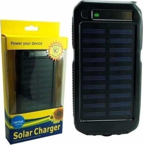 Güneş Enerjili Işıklı Solar Taşınabilir Usb Girişli Şarj Cihazı Powerbank 15000 Mah