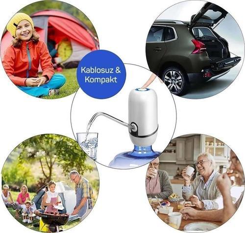 Kampta Piknikte Yazlıkta Şarjlı Damacana Otomatik Su Pompası