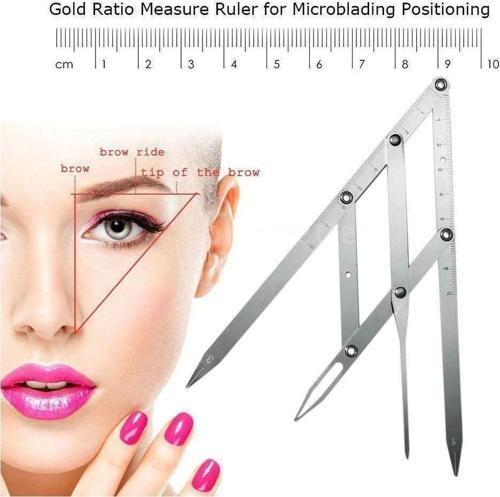 Microblading Simetrik Ve Estetik Kaş Ölçüm Cetveli, Kalıcı Makyaj Altın Oran Pergeli 275