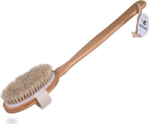 Parlak Ve Pürüzsüz Görünüm Sağlayan %100 Doğal At Kılı Selülit Fırçası (sökülebilir Sap)