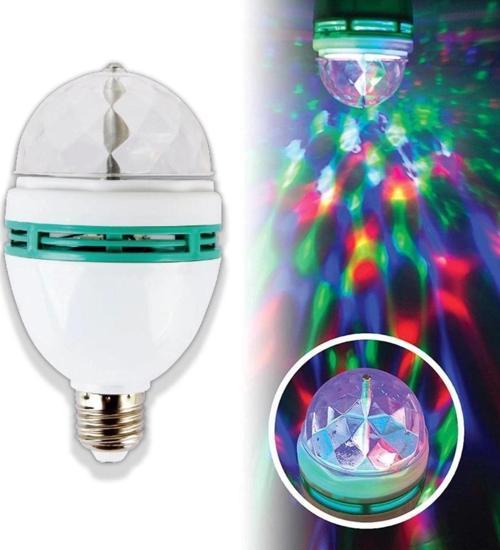 Renkli Led Döner Başlıklı Disko Topu Ampul Gece Lambası Disco Lamp