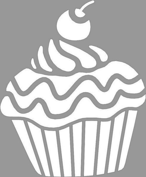 Cupcake Coconut Stencil Boyama şablonu 30x30 cm, Duvar Stencil, Fayans Stencil, Mobilya Stencil