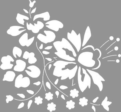 Dahlia Stencil Boyama şablonu 30x30 cm, Duvar Stencil, Fayans Stencil, Mobilya Stencil