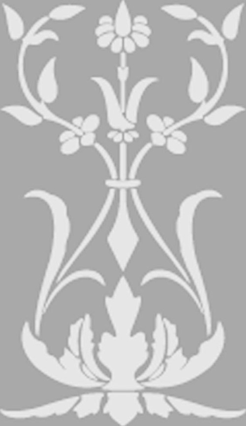 Damask 22 Stencil Boyama şablonu 30x30 cm, Duvar Stencil, Fayans Stencil, Mobilya Stencil