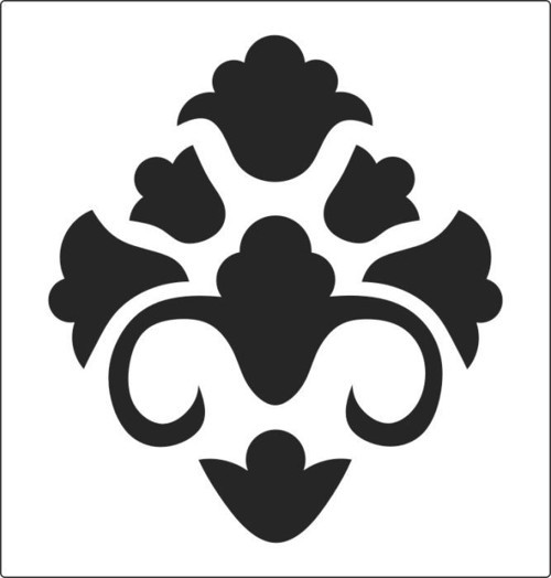 Damask 3 Stencil Boyama şablonu 30x30 cm, Duvar Stencil, Fayans Stencil, Mobilya Stencil