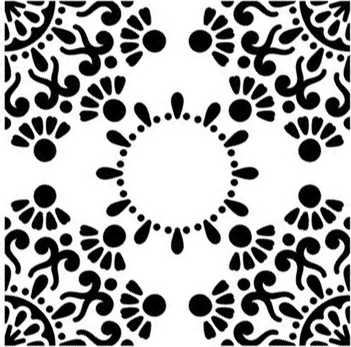 Dış Quad Mandala 2 Stencil Boyama şablonu 30x30cm,Duvar Stencil, Fayans Stencil, Mobilya Stencil