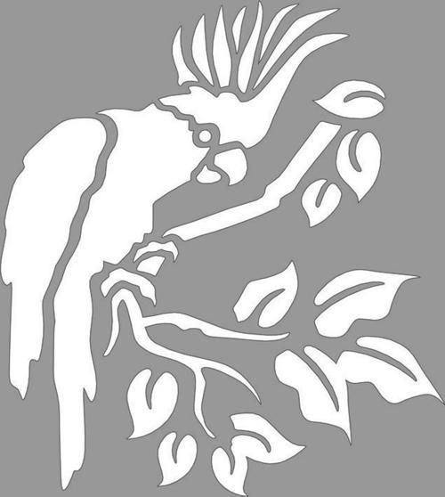 Brezilya Papağanı Stencil Boyama şablonu 30x30 cm, Duvar Stencil, Fayans Stencil, Mobilya Stencil