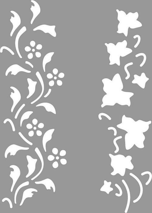 Floral Skethes Stencil Boyama şablonu 30x30 cm, Duvar Stencil, Fayans Stencil, Mobilya Stencil