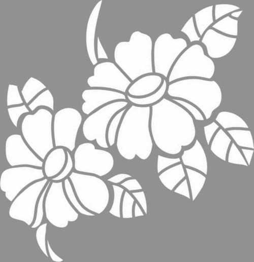 Flower Stencil Boyama şablonu 30x30 cm, Duvar Stencil, Fayans Stencil, Mobilya Stencil