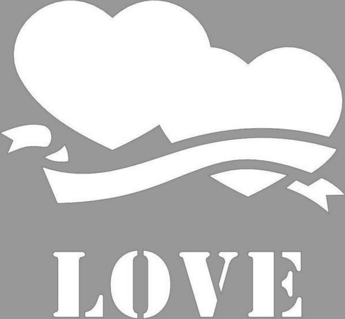 Love and Affection Stencil Boyama şablonu 30x30 cm, Duvar Stencil, Fayans Stencil, Mobilya Stencil
