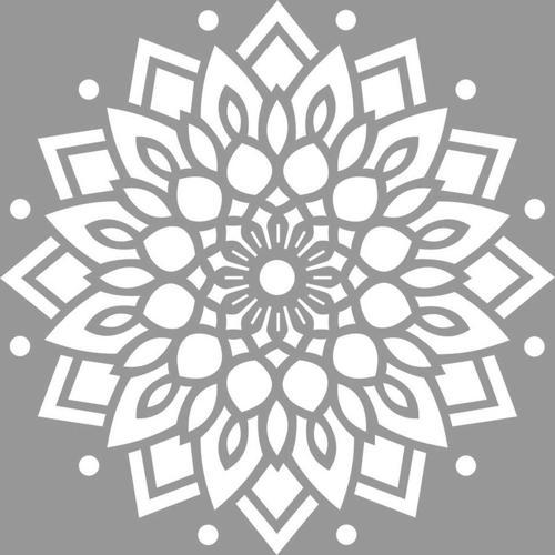 Mandala 22 Stencil Boyama şablonu 30x30 cm, Duvar Stencil, Fayans Stencil, Mobilya Stencil