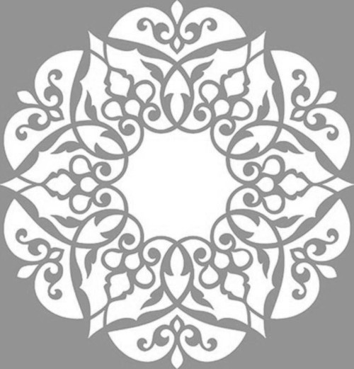 Mandala 38 Stencil Boyama şablonu 30x30 cm, Duvar Stencil, Fayans Stencil, Mobilya Stencil
