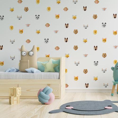 Hayvan Yüzleri Flat Duvar Stickerı