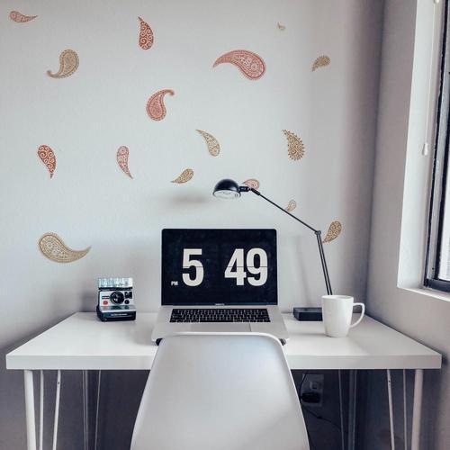 Kiremit Paisley Duvar Stickerı
