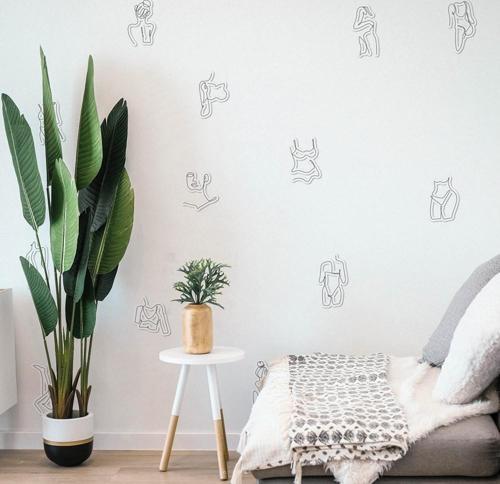 Line Art Duvar Stickerı