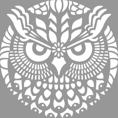 Tribal Baykuş Stencil Boyama şablonu 30x30 cm, Duvar Stencil, Fayans Stencil, Mobilya Stencil