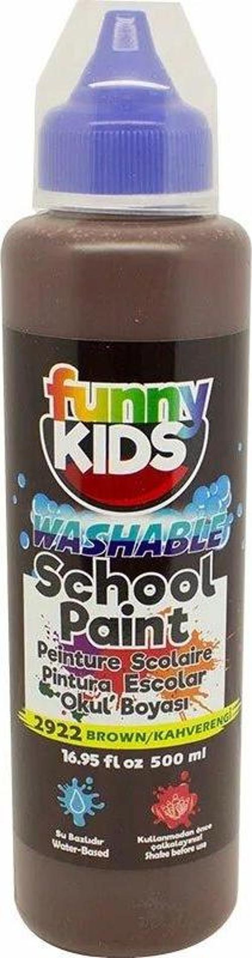 Funny Kids Yıkanabilir Okul Boyası 500ml - 2922 Kahverengi