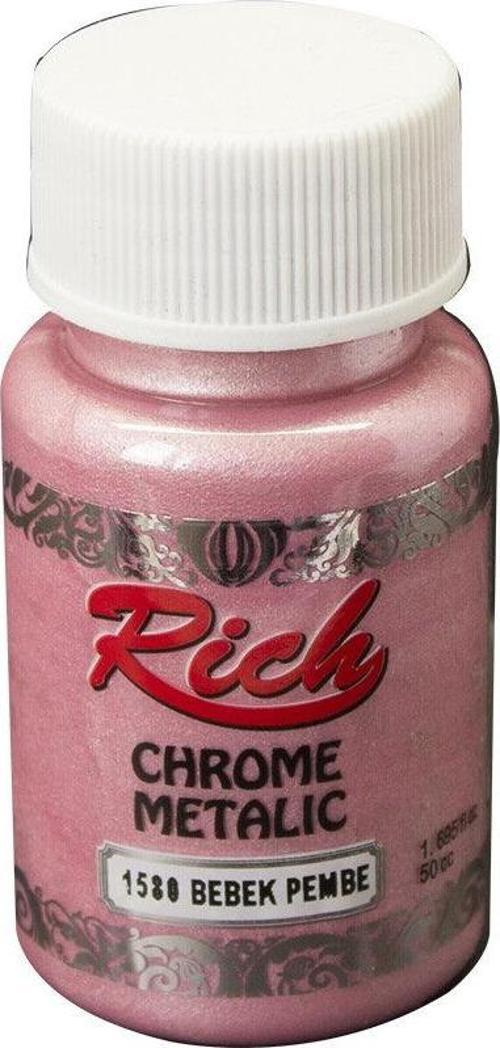 Chrome Metalik Boya 50cc - 1580 Bebek Pembe