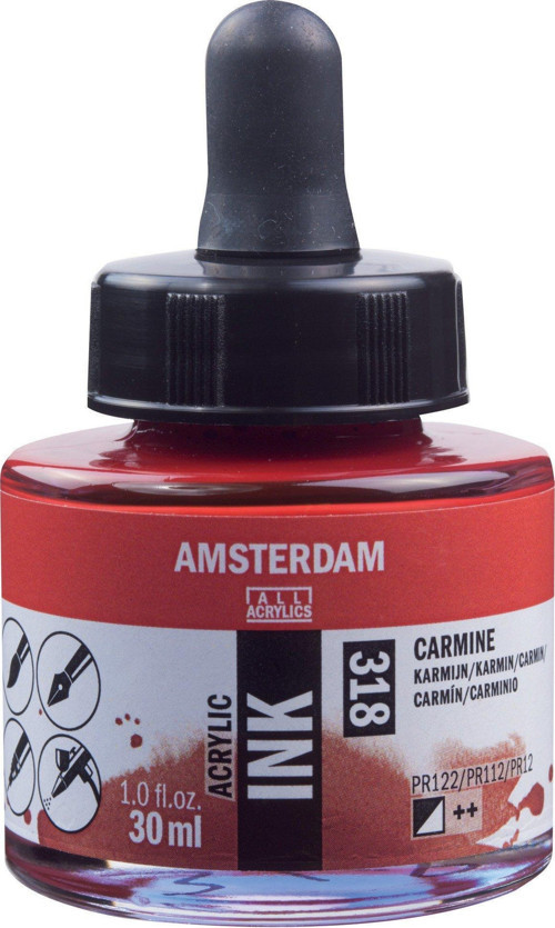 Amsterdam Akrilik Mürekkebi 30ml - N:318 Carmine