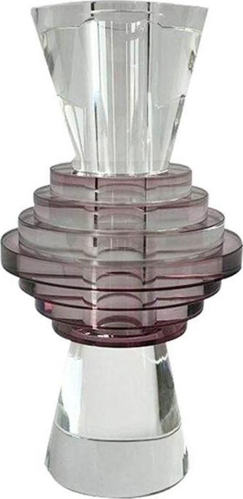 Kristal Bordo Mumluk  11x11x20 Cm