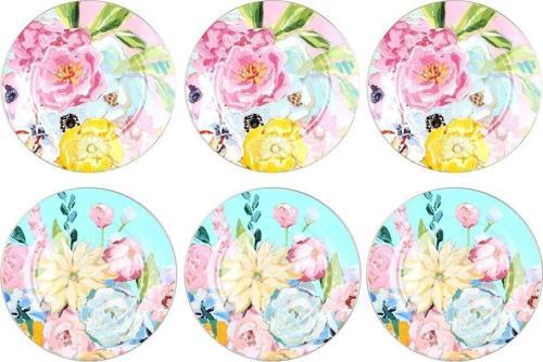 LuckyArt Peony Bone 6'lı 20 cm Servis Tabağı Seti