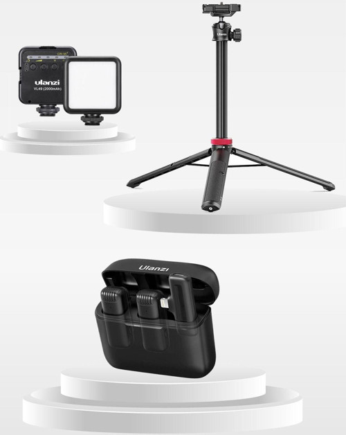 İphone Uyumlu Kablosuz Mikrofon Video Çekim Seti