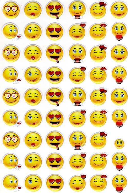 Sticker Kabartmalı A4 Boyutunda Stiker Defter, Planlayıcı Etiket-(lim091) - Emoji Aşk
