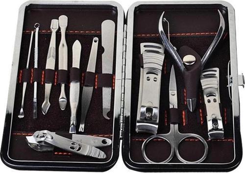 Özel Çantasında Profesyonel Manikür Pedikür Seti (12 Parça)