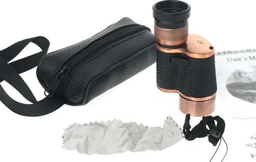 6x24  Baıgısh, Askeri Tarzi Pirinç Ve Deri Kaplamalı, Deri Çantalı Monocular Dürbün Princ