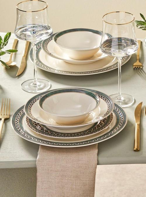 Elegance Bone Cordoba 53 Parça 12 Kişilik Yemek Takımı Gold