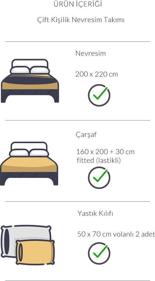 Lastikli Saten Çizgili Çift Kişilik Nevresim Takım - Mint