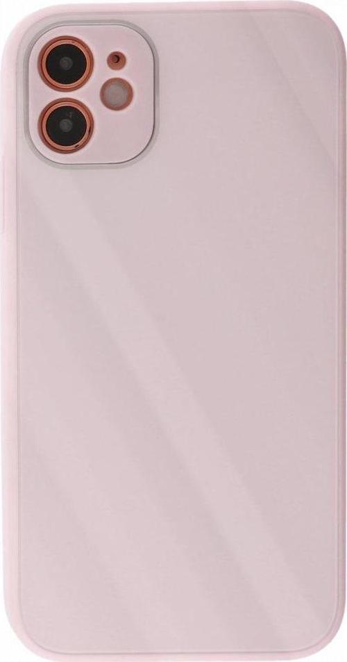 Apple iPhone 12 Kılıf Kamera Korumalı Arkası 9H Temperli Cam Yüzey Soft Tasarım Glass Kapak