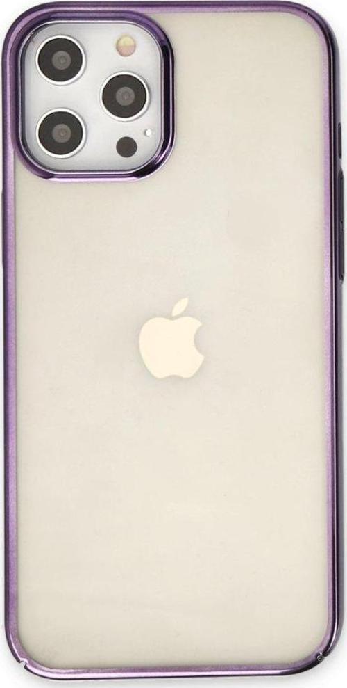Apple iPhone 12 Pro Max Kılıf Kenar Çerçeve Sert p.c Lens Koruma Çerçeveli Element Kapak