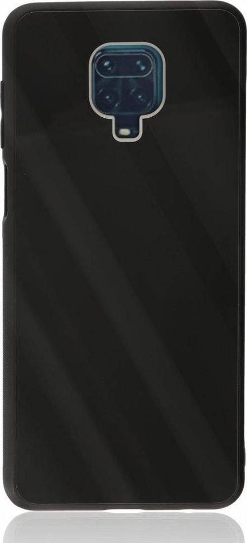 Xiaomi Redmi Note 9S Kılıf Kamera Korumalı Arkası 9H Temperli Cam Yüzey Soft Tasarım Glass Kapak