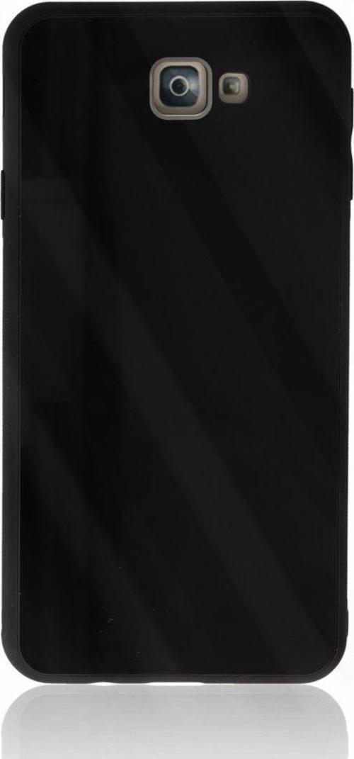 Samsung Galaxy J7 Prime Kılıf Kamera Korumalı Arkası 9H Temperli Cam Yüzey Soft Tasarım Glass Kapak
