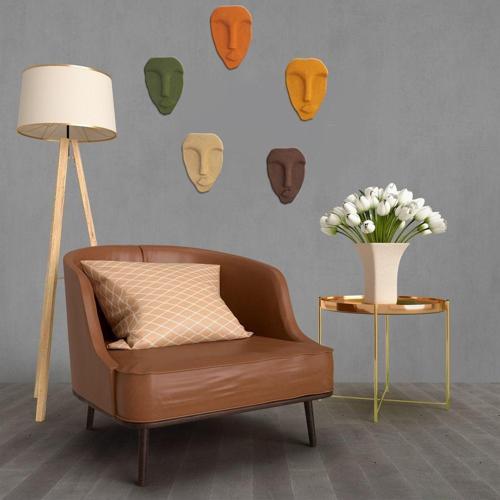 El Yapımı Abstract (Soyut) Duvar Dekorasyon Maskları (Maskeleri) 5'Li Set