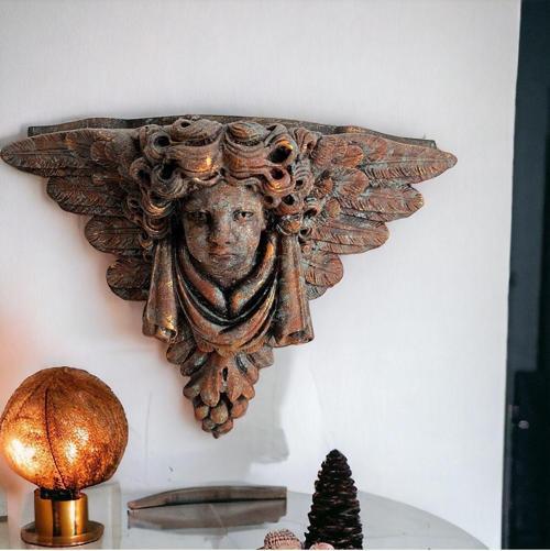 Kahverengi Melek Heykeli, Eskitme Boyama Ev Dekoru, Hediye, El Sanatları, Ev, Ofis Dekorasyonu