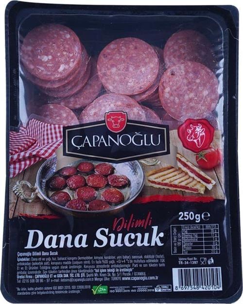 Dilimli Dana Sucuk 250 Gr