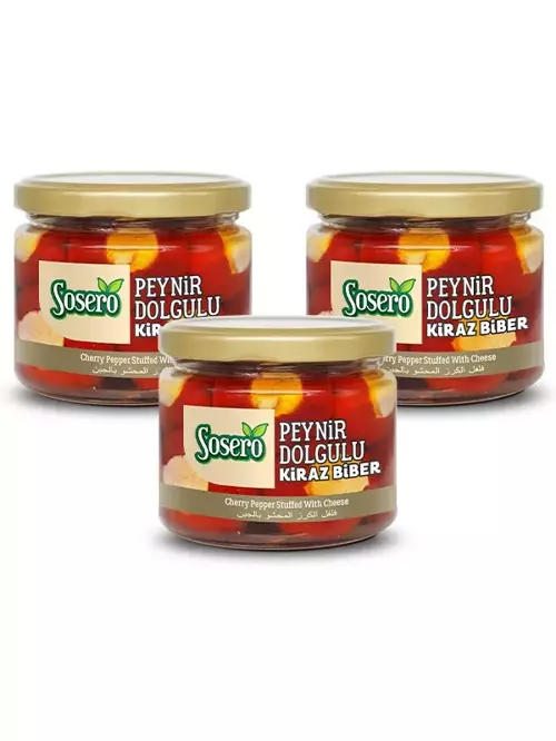 Peynir Dolgulu Kiraz Biber 3 X 290 Gr Cam Kavanoz