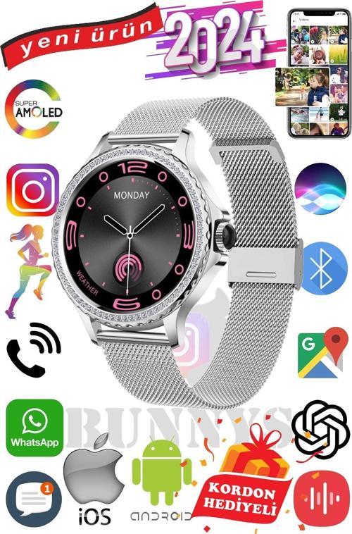 Omix X600 NFC Uyumlu Akıllı Saat Mini Kadınlar İçin Konuşma Özellikli Amoled