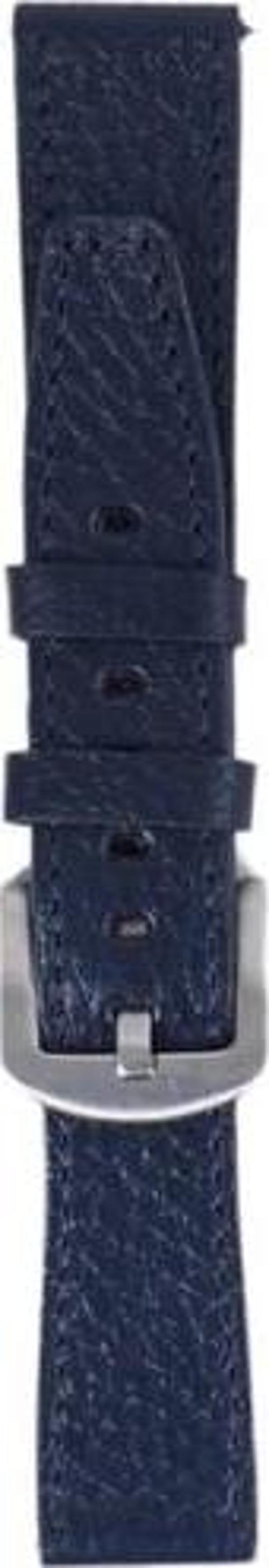 LW38-43 20 mm Hakiki Deri Floter Lacivert Kordon Silver Toka
