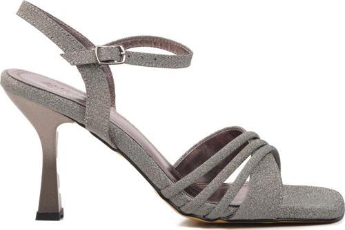 655307 Platin Kadın Topuklu Ayakkabı